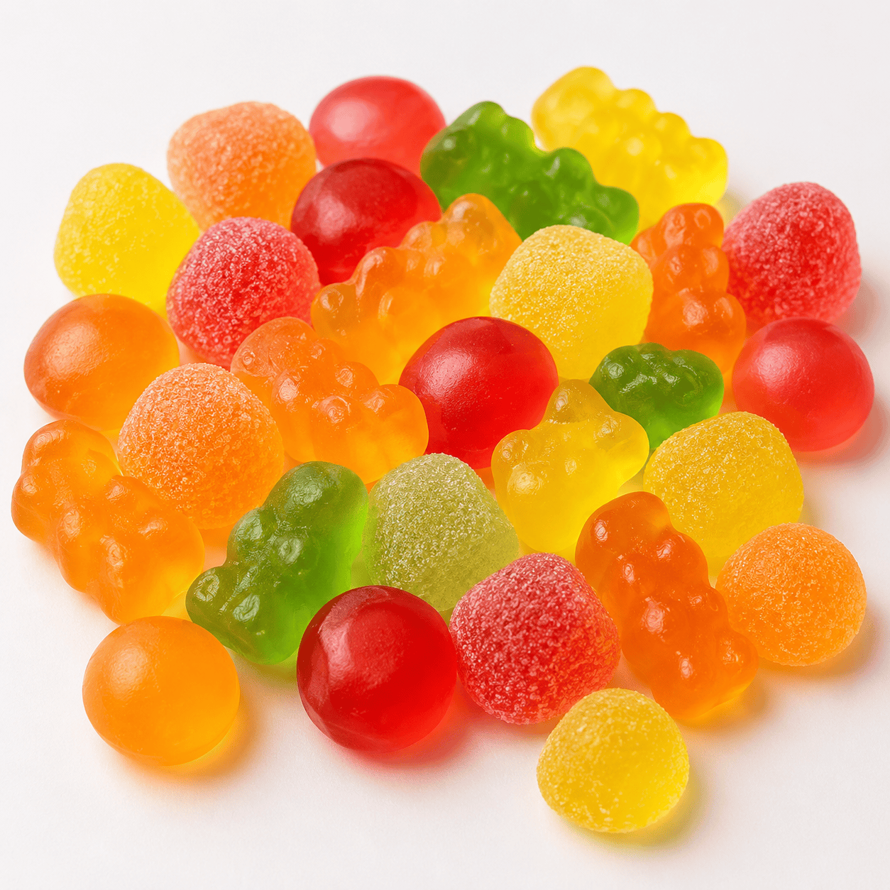 Colorful candy products for food packaging market