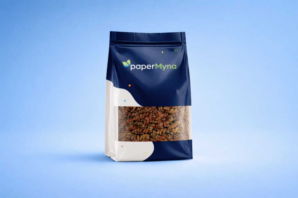 Flat bottom pouch for premium food packaging