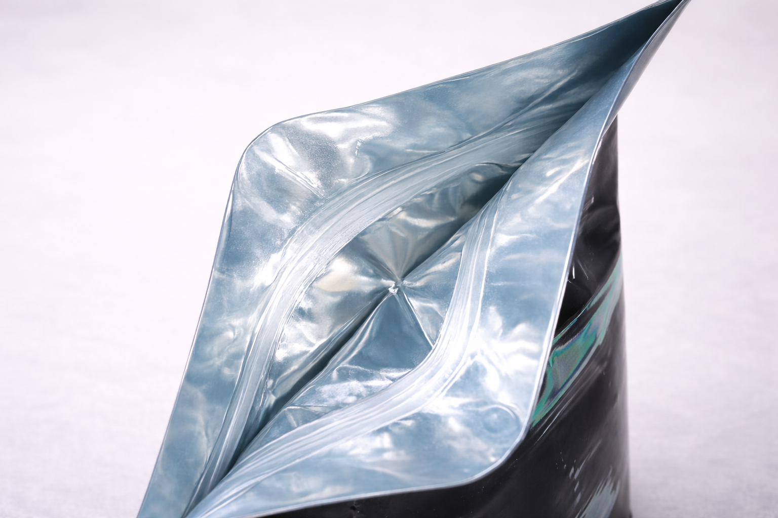 Resealable zipper closure detail on a stand-up pouch