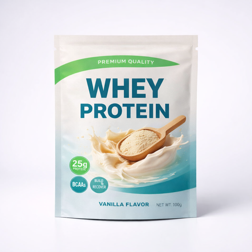 Flat pouch packaging for powders and supplement products