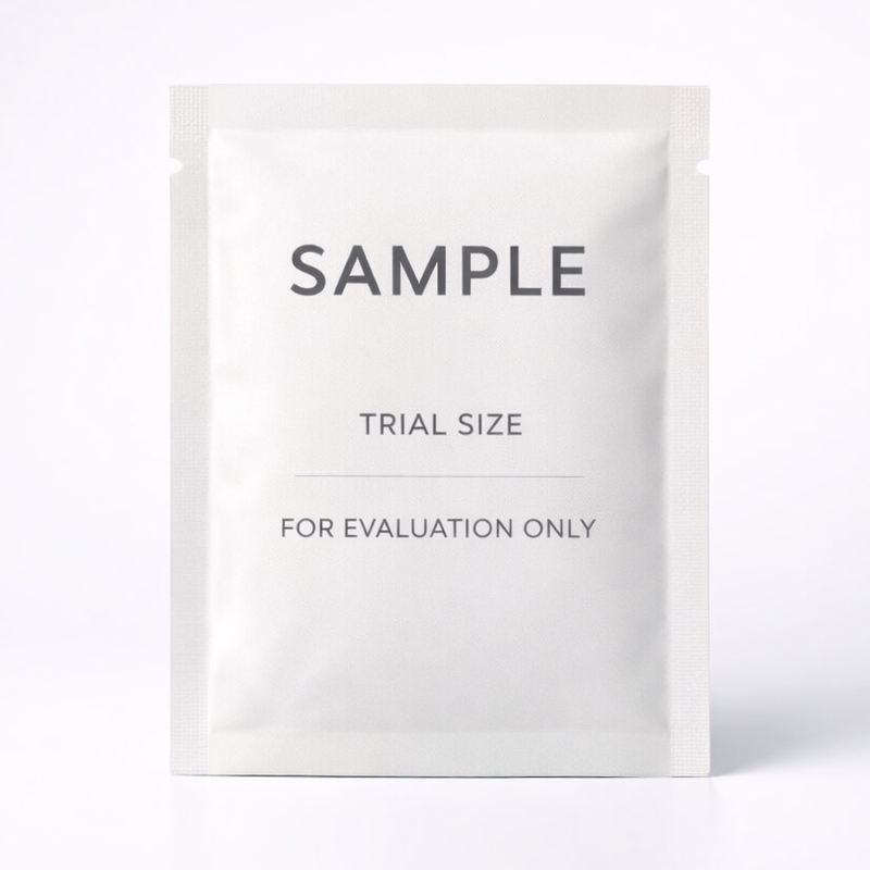 Small flat pouch sachet for samples and single-use products