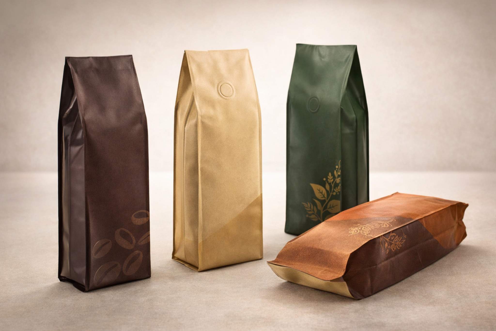 Quad seal bag packaging format for dry product applications