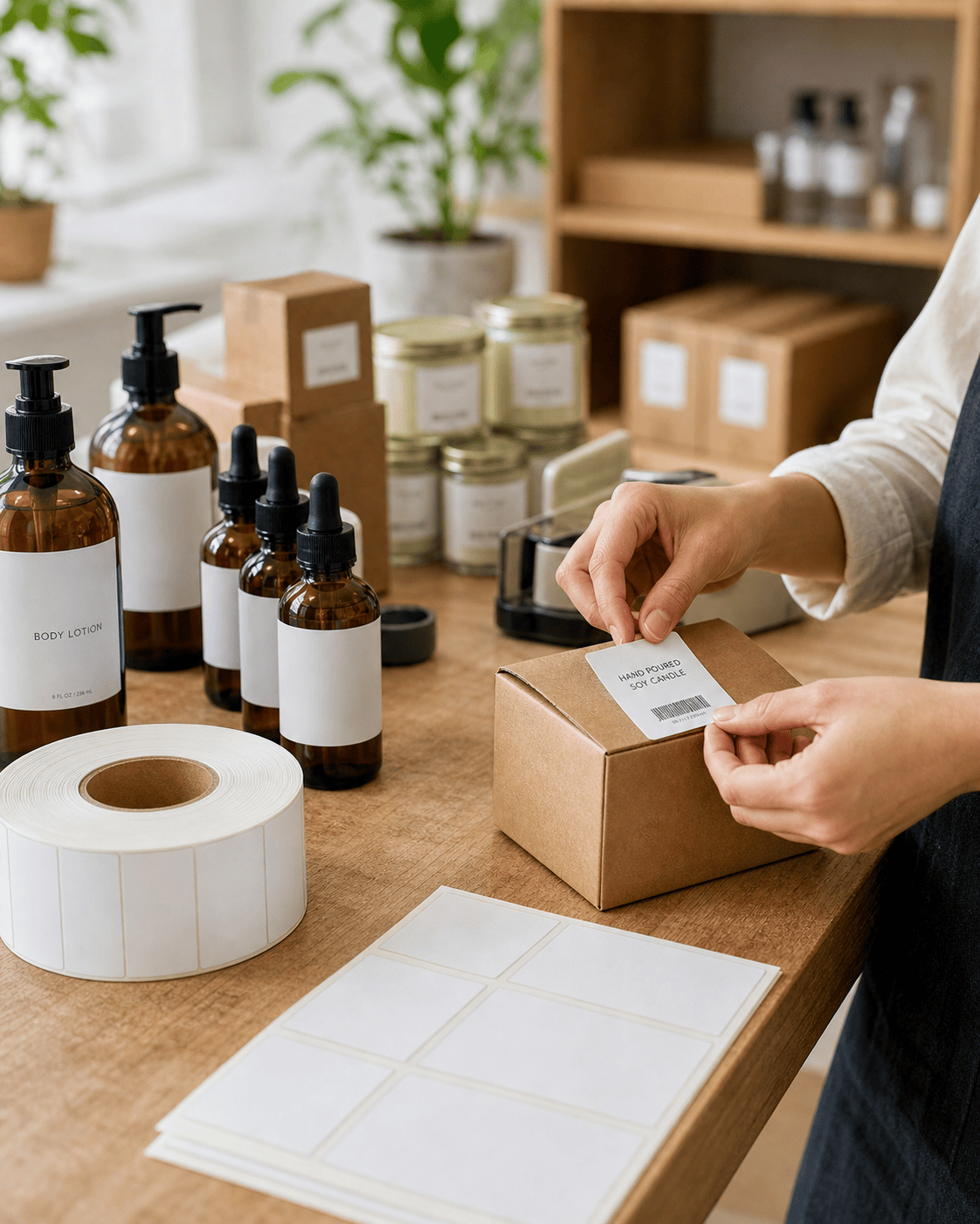 Blank labels used for retail packaging, product labeling, and small business sticker printing
