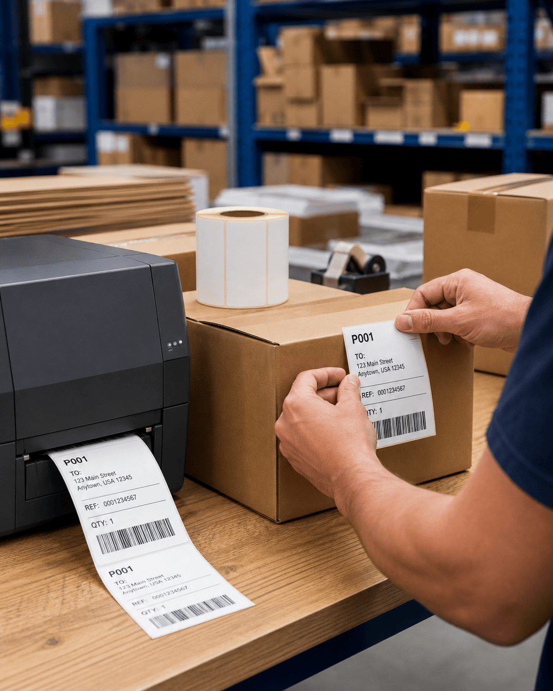 Blank labels used for shipping boxes, barcode printing, and warehouse identification