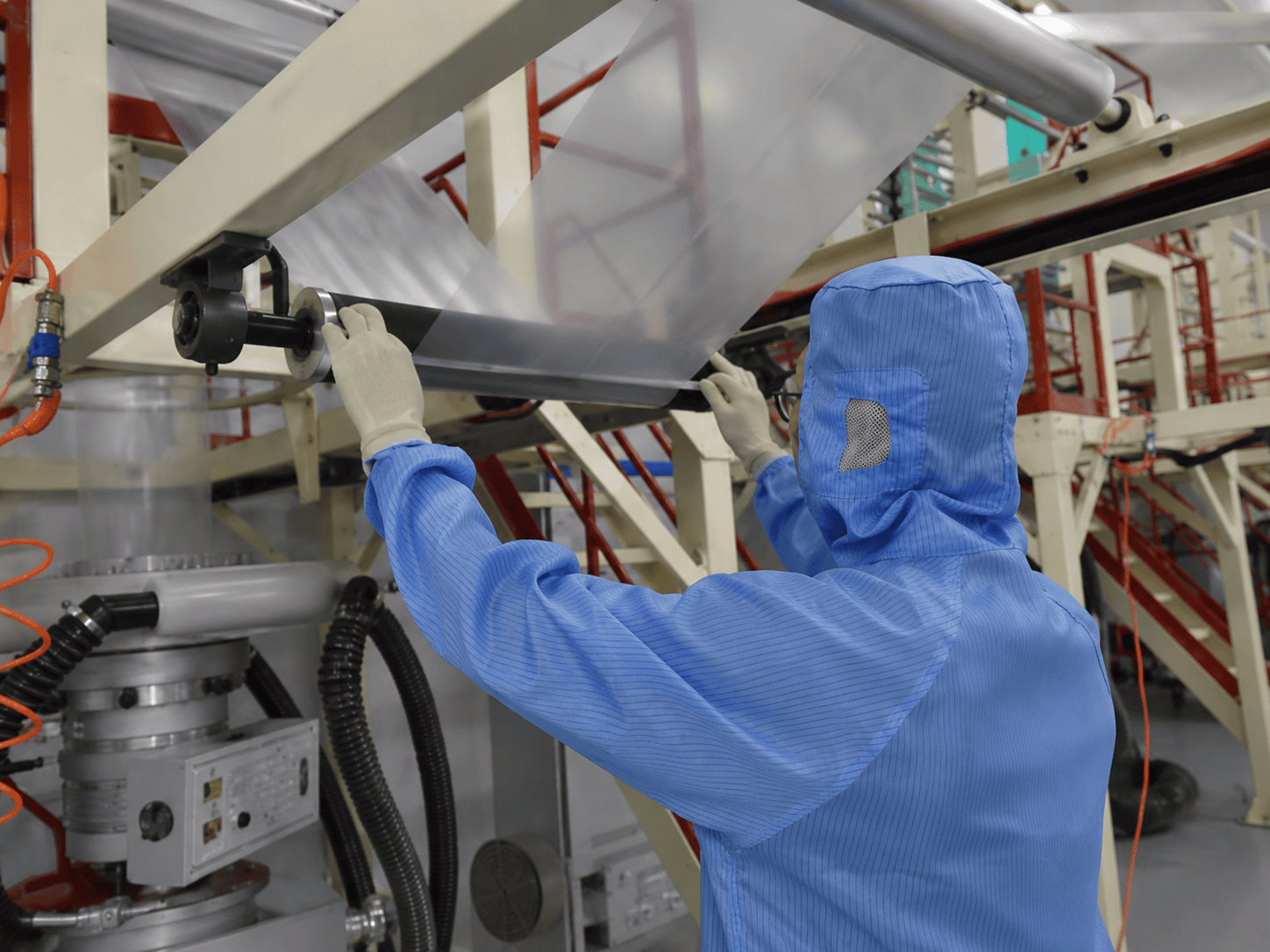 Blown film inspection process in production