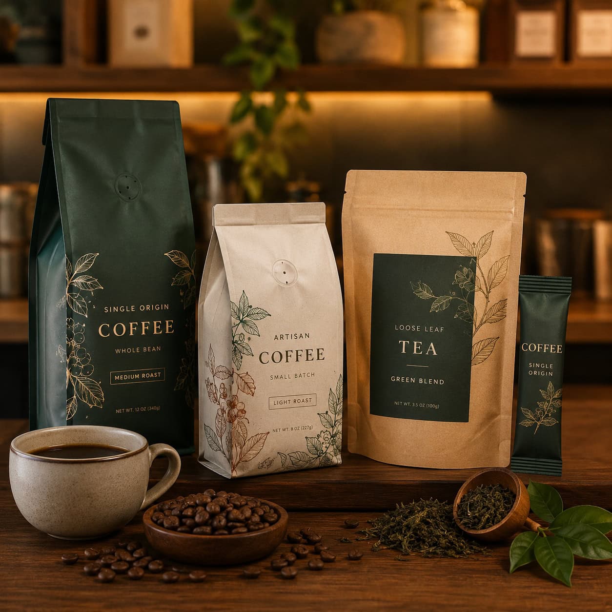 Coffee and Tea Flexible Packaging Coffee and tea flexible packaging with custom pouches and sachets