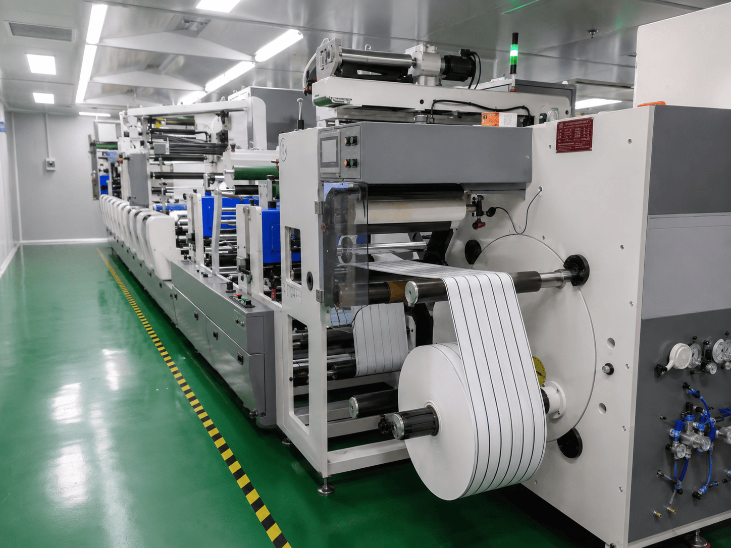 Label printing machine in our production facility