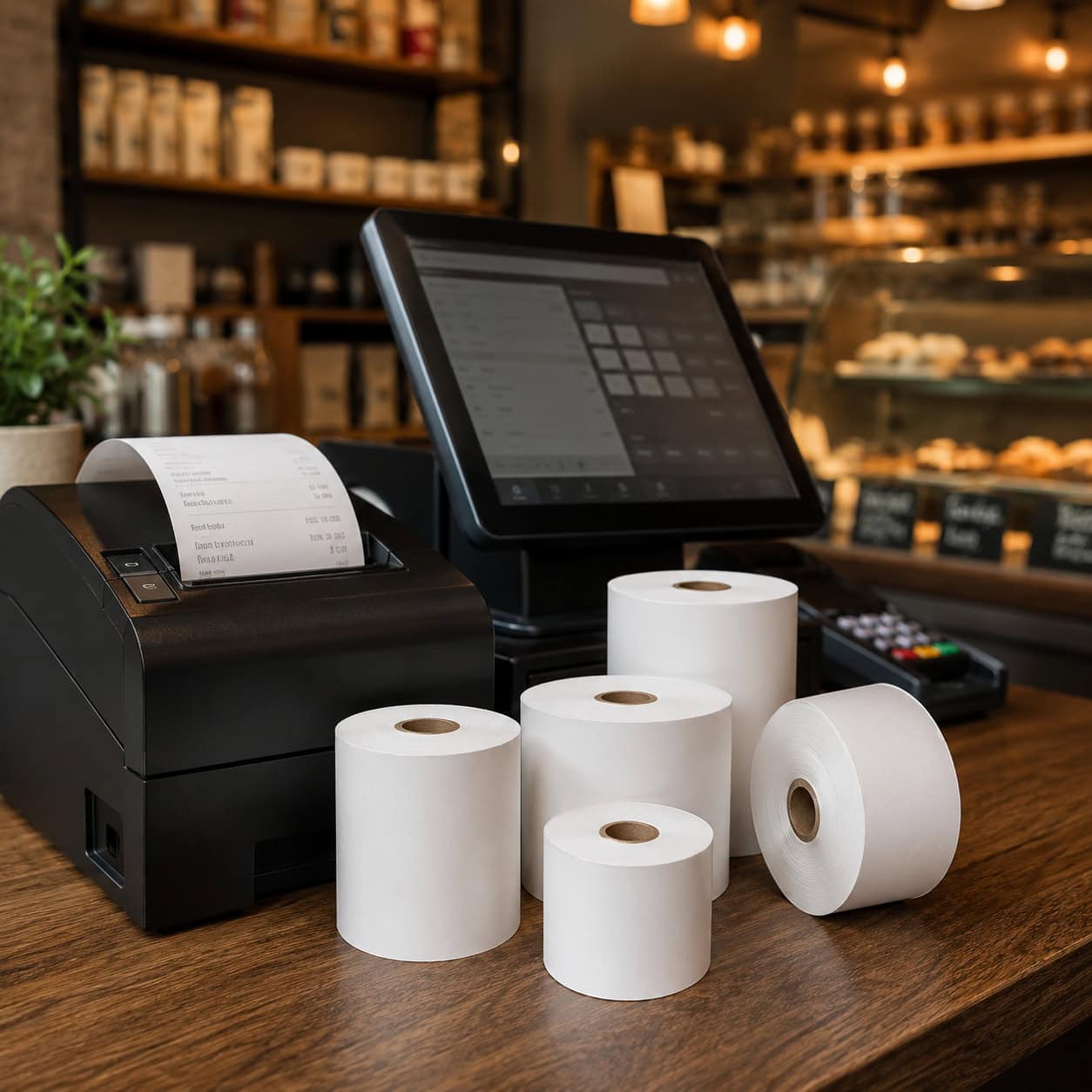 Retail POS Receipt Paper Thermal receipt paper rolls for retail POS and checkout counters