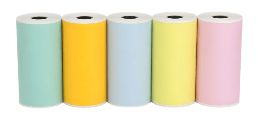 Mini thermal printer sticker paper rolls in pastel colors