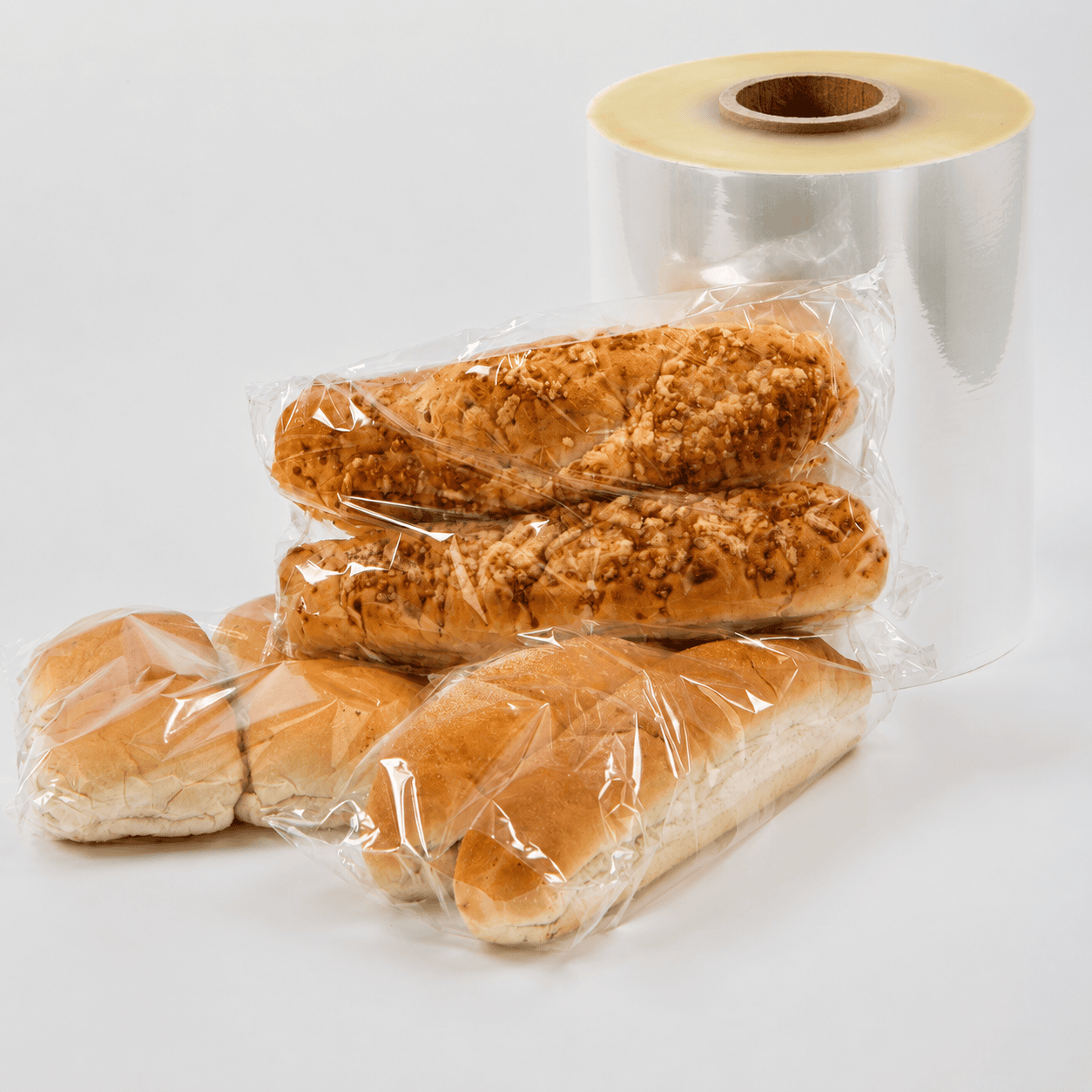 Cookie Packaging Rollstock Film Clear rollstock film for cookie packaging with wrapped cookies