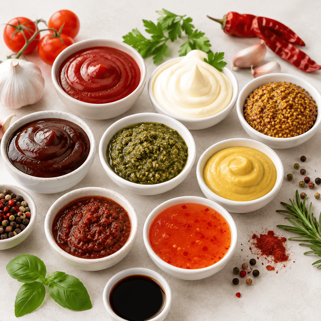 Sauces and condiments for custom food packaging