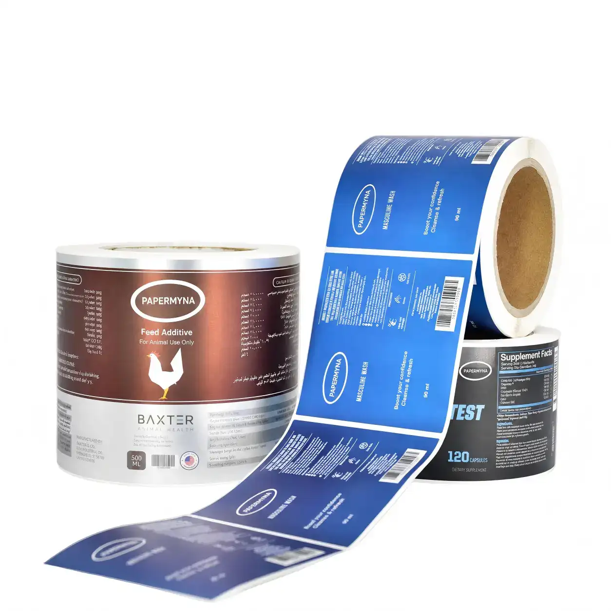 Custom printed self-adhesive label rolls