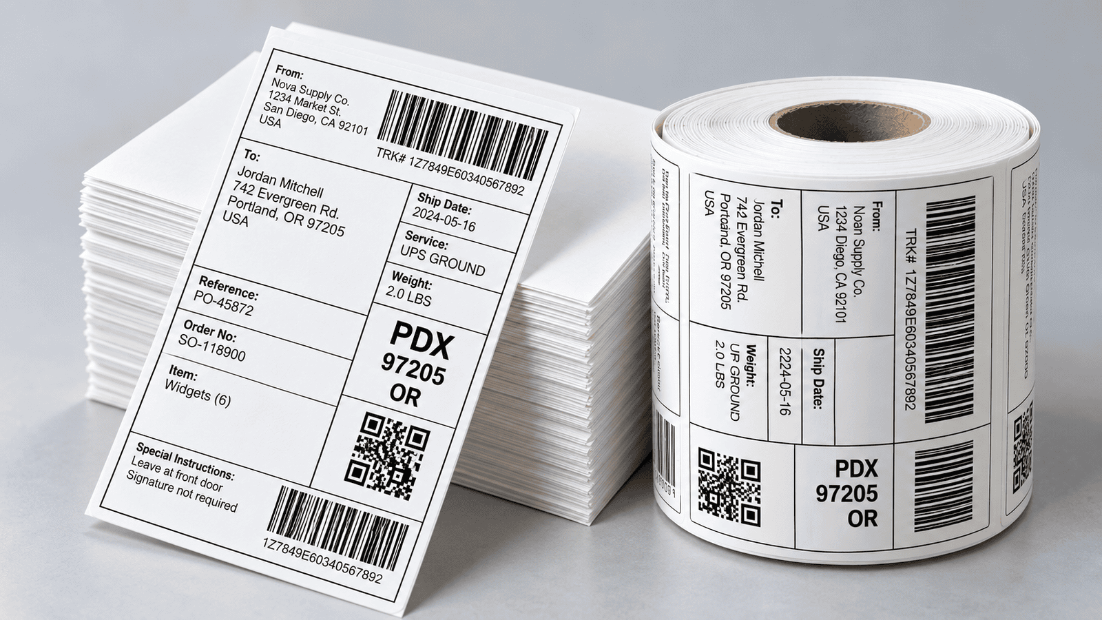 Fanfold vs roll shipping labels for logistics and warehouse applications