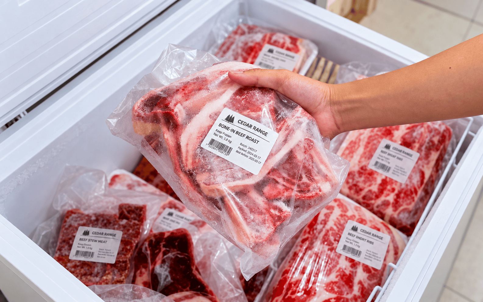Labels for refrigerated and frozen food packaging