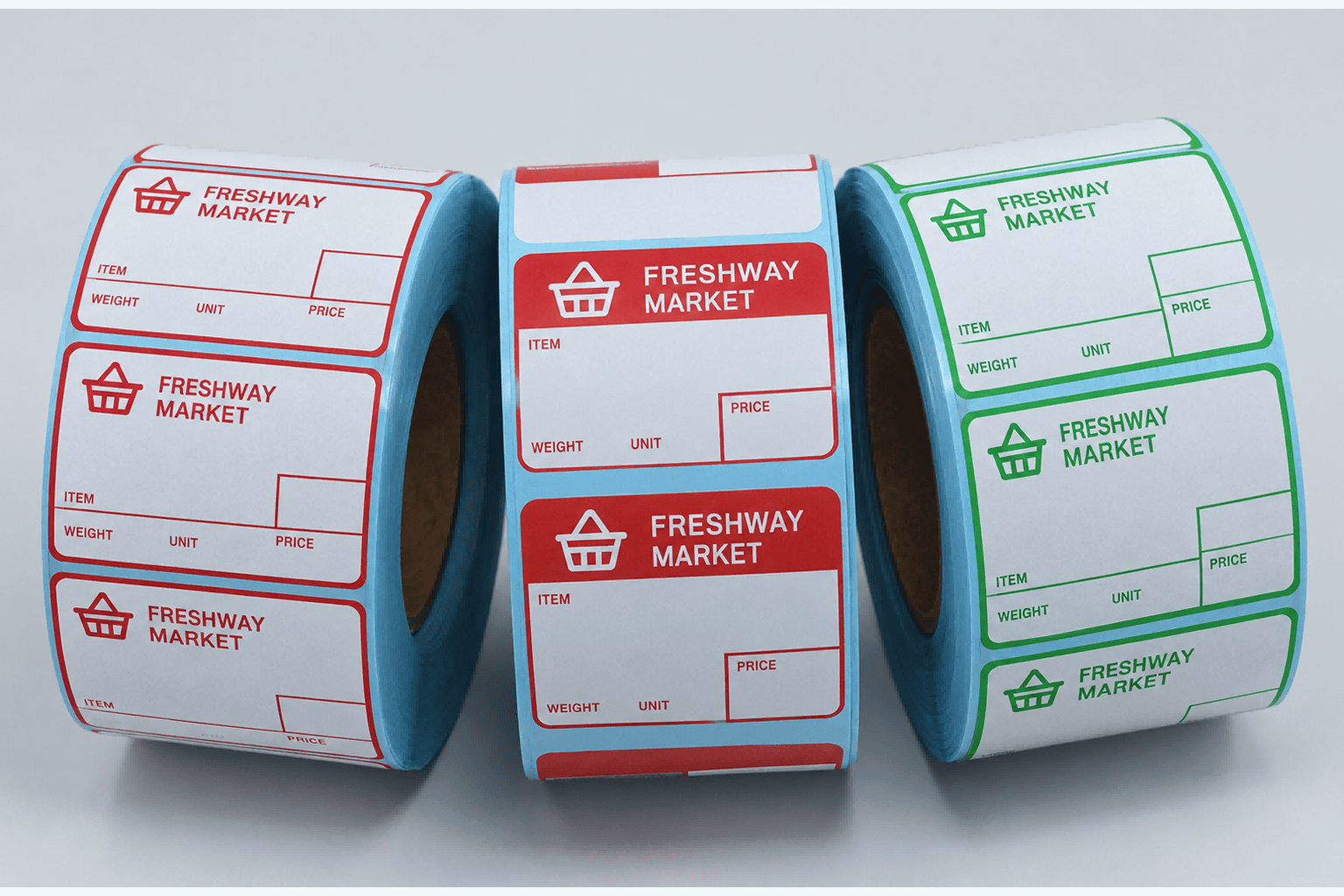 Supermarket Price Label Template Rolls Supermarket price label template rolls with item, weight, unit and price fields